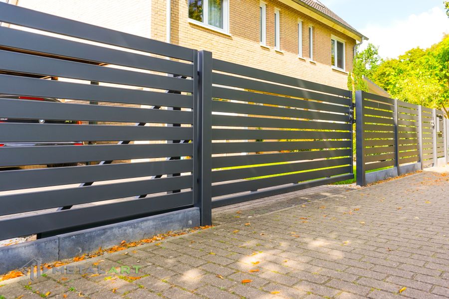 Schiebetor, moderne Zäune, Zaunanlage Projekt, moderne Zäune, Sichtschutzzäune