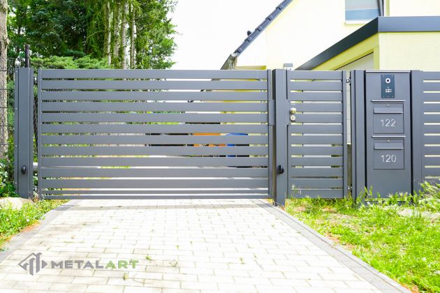 Einflügeltor, Zaunanlage Projekt, Zaun Metal Art