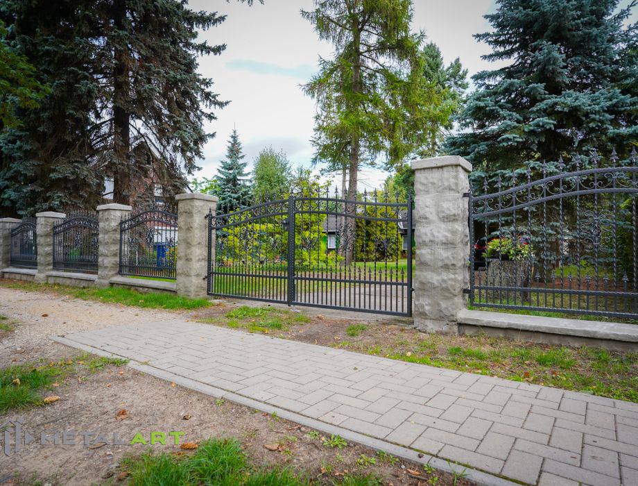 Designzaun, Zaunanlage in Welle, moderne Zäune, Zaun von Metal Art