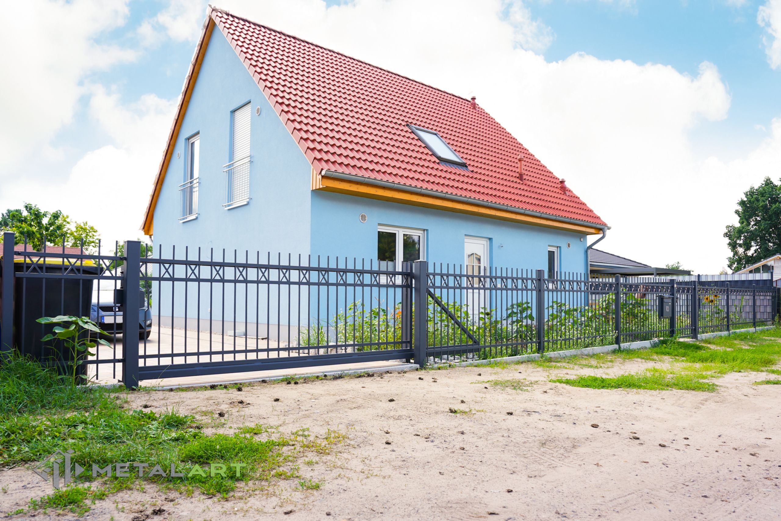Zaunanlage mit Doppelflügeltor